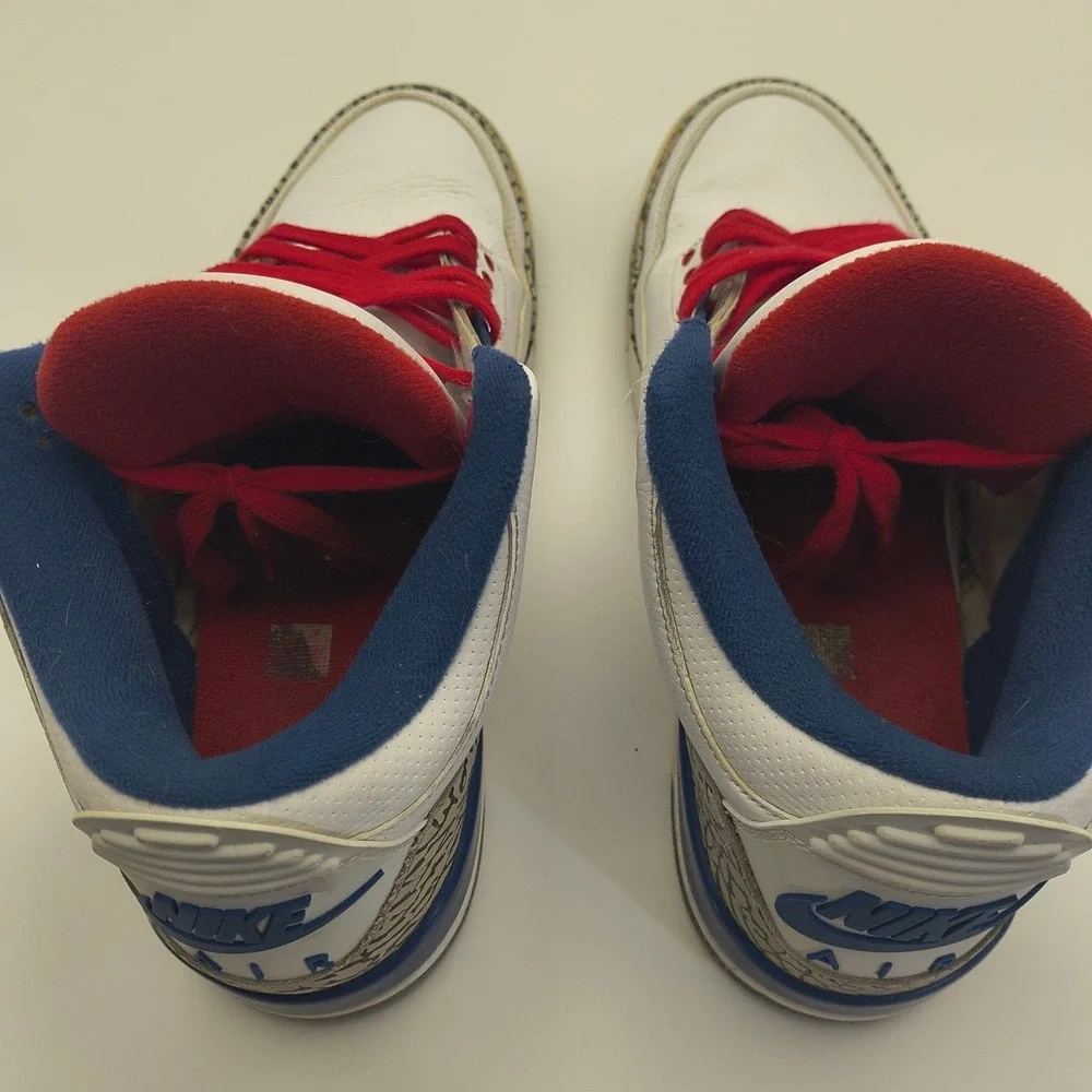 Nike Air Jordan 3 Retro‎ OG True Blue Mens 12 White Blue Red 854262-106 2016